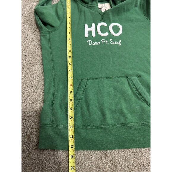 HOLLISTER Hoodie Green Sherpa Lined Jacket Spell Out Y2K 2000’s MEDIUM Soft - Picture 8 of 9